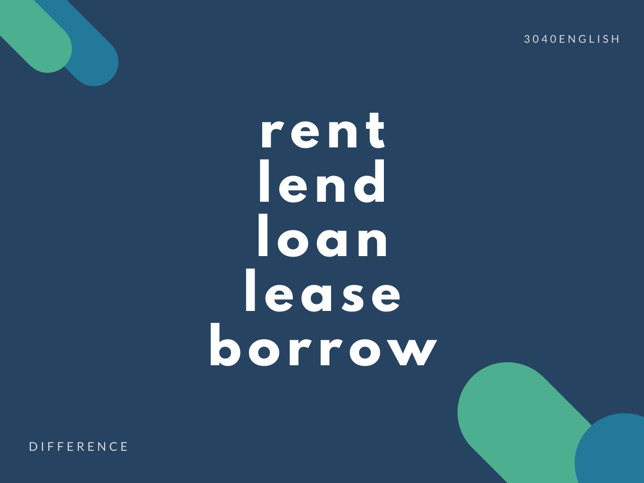 貸す 借りる Lend Loan Borrow Rent Lease の違いを解説 英語 30代40代で身につける英会話