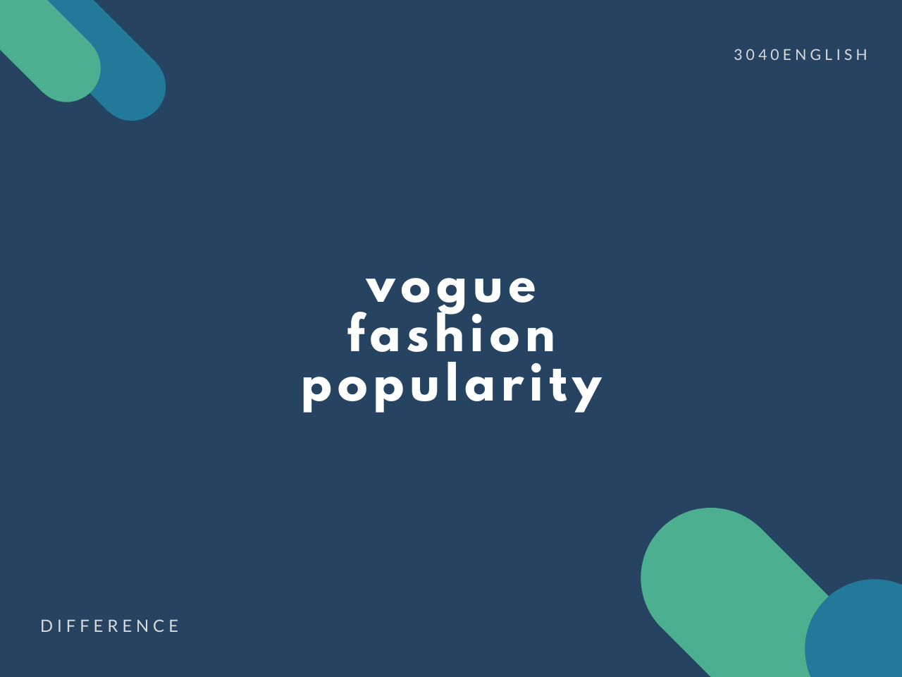 英語 Vogue Fashion Popularity の違い 人気 流行 30代40代で身につける英会話