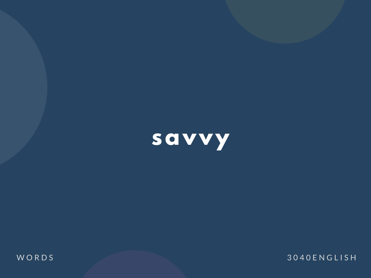 Savvy の意味と簡単な使い方 音読用例文あり 30代40代で身につける英会話