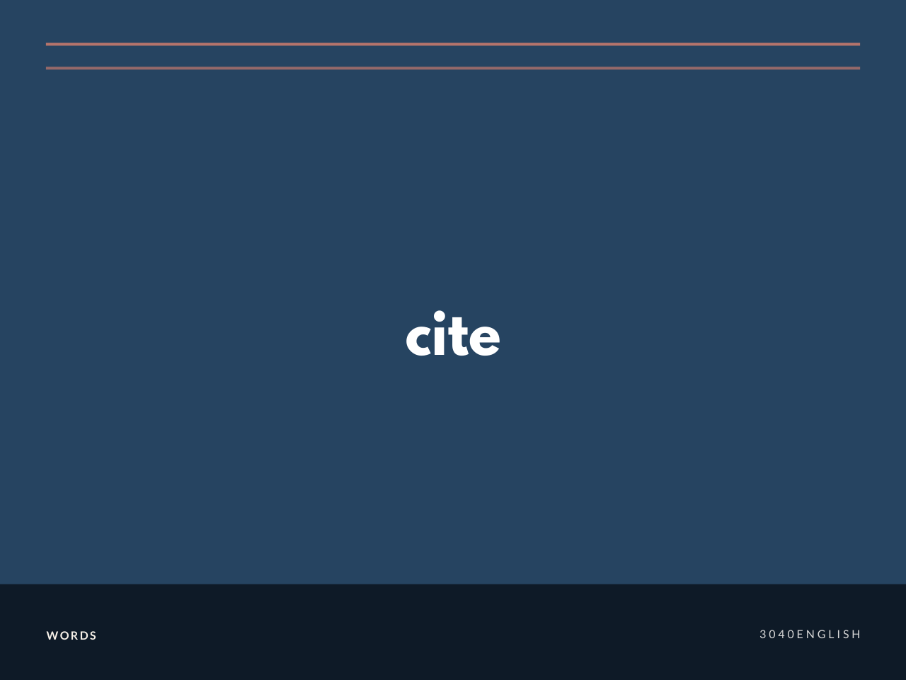 Cite の意味と簡単な使い方 音読用例文あり 30代40代で身につける英会話