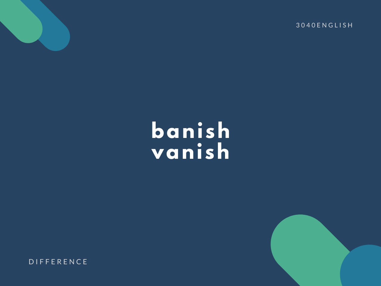 Banish Vanish の違いとは 意味 例文あり バニシュ 30代40代で身につける英会話