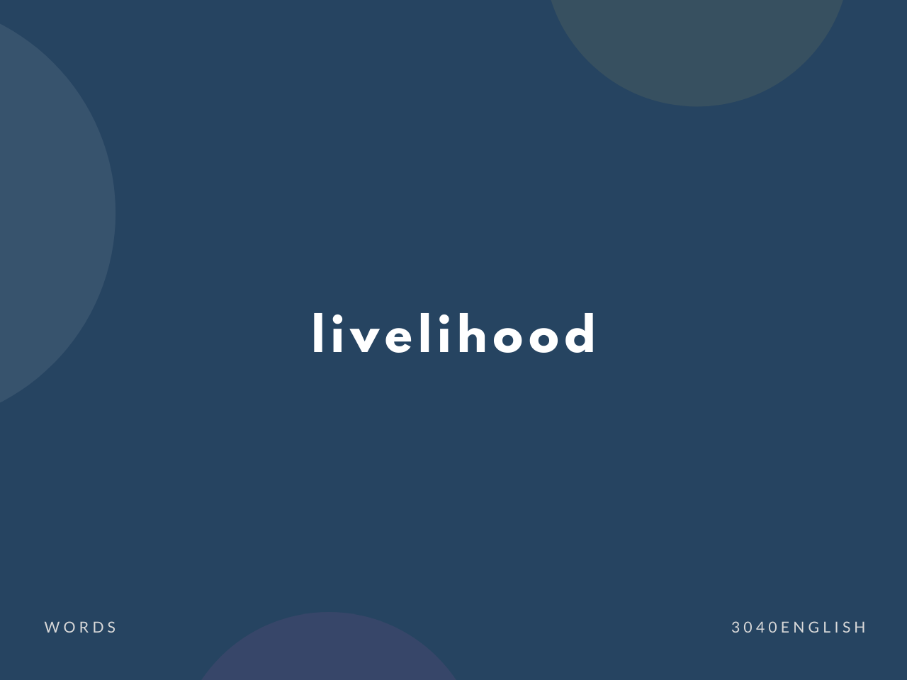 Livelihood の意味と簡単な使い方 音読用例文あり