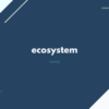 ecosystem の意味と簡単な使い方【英語表現・例文あり】【エコシステム】