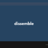 dissemble の意味と簡単な使い方【音読用例文あり】